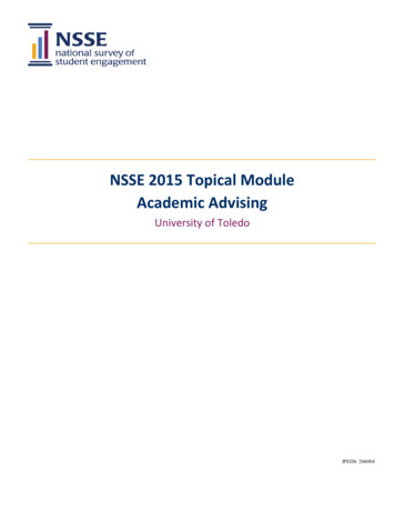 NSSE 2015 Topical Module Academic Advising - University Of Toledo