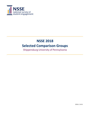 NSSE 2018 Selected Comparison Groups - Shippensburg University Of .