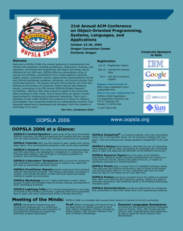 21st Annual ACM Conference On Object-Oriented Programming, Systems .