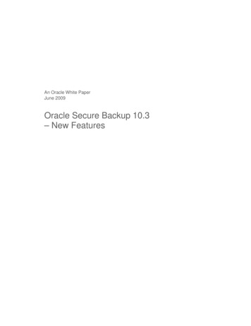 Oracle Secure Backup 10