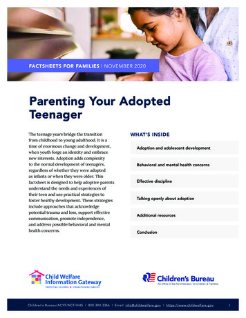 Parenting Your Adopted Teenager - Child Welfare