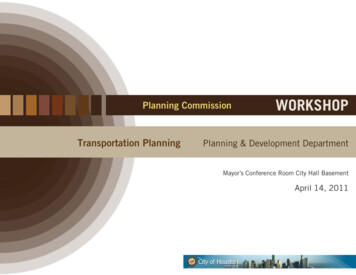 Planning Commission WORKSHOP - Houston
