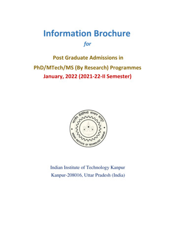 Information Brochure - IIT Kanpur