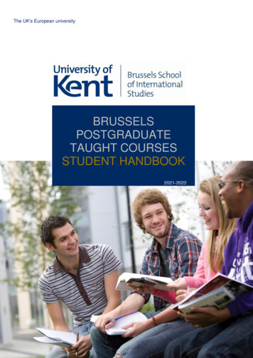 Brussels Postgraduate Taught Courses Student Handbook