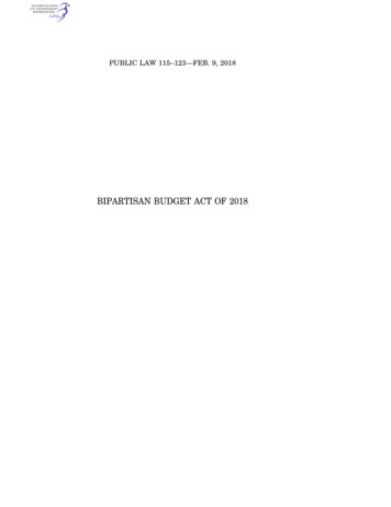 BIPARTISAN BUDGET ACT OF 2018 - Congress