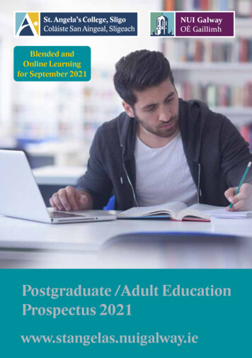 Postgraduate /Adult Education Prospectus 2021 - Stangelas.ie