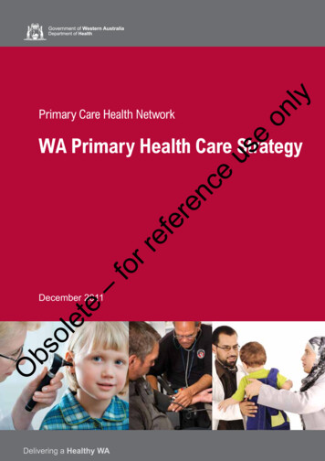WA Primary Health Care Strategy