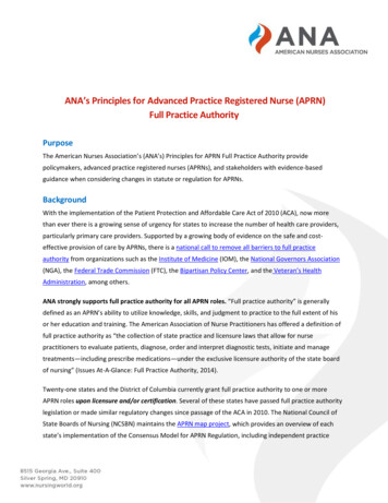 ANA Principles For Advanced Practice Registered Nurse (APRN) Full .