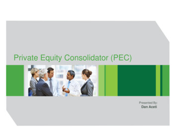 Private Equity Consolidator (PEC) - NFP