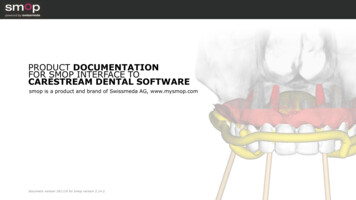 Product Documentation For Smop Interface To Carestream Dental Software