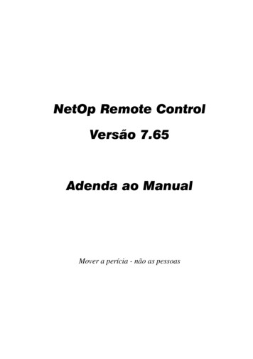 NetOp Remote Control Versão 7.65 Adenda Ao Manual