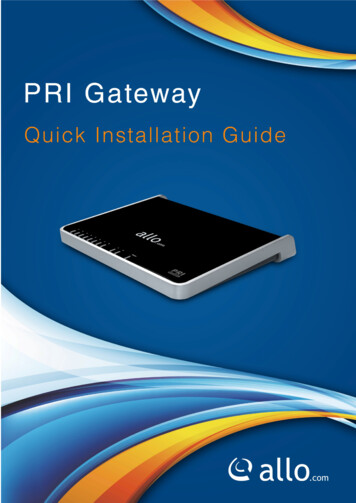 PRI Gateway Quick Installation Guide - Allo 