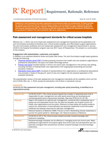 Pain Assessment And Management Standards For . - Joint Commission