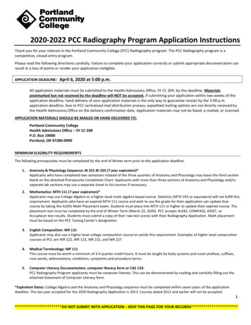 2020-2022 PCC Radiography Program Application Instructions