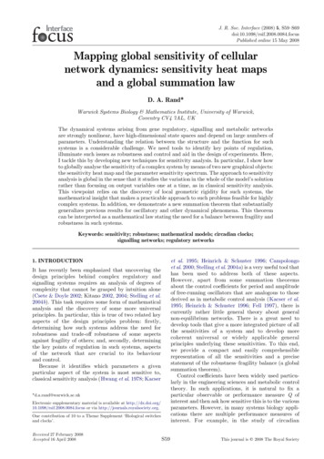 Published Online 15 May 2008 Mapping Global Sensitivity Of Cellular .
