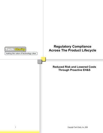 Regulatory Compliance Across The Product Lifecycle