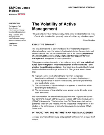The Volatility Of Active Management - S&P Global
