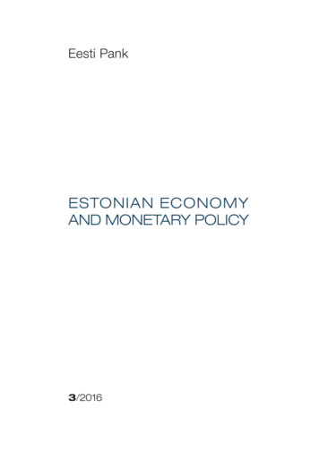 Estonian Economy And Monetary Policy 3/2016