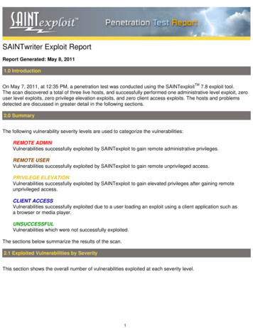 SAINTwriter Exploit Report - VulnerabilityAssessment.co.uk