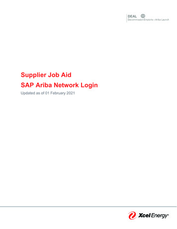 Supplier Job Aid SAP Ariba Network Login - Xcel Energy