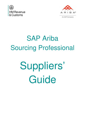 SAP Ariba Sourcing Professional Suppliers' Guide - GOV.UK