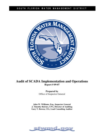 Audit Of SCADA Implementation And Operations