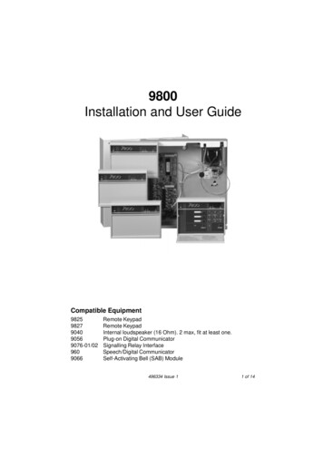 9800 Installation And User Guide - Securifix