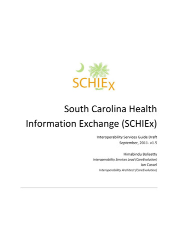 South Carolina Health Information Exchange (SCHIEx)