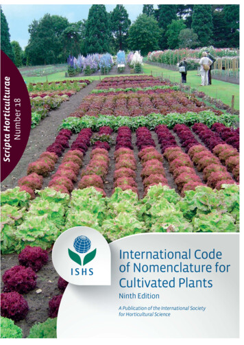International Code Of Nomenclature - Ishs