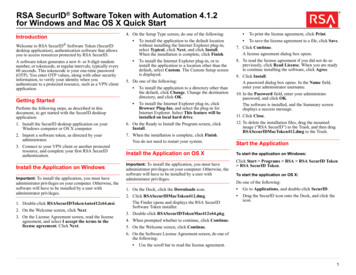 RSA SecurID Software Token With Automation 4.1.2 Quick Start