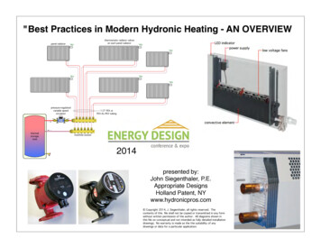 Best Practices In Modern Hydronic Heating - AN OVERVIEW
