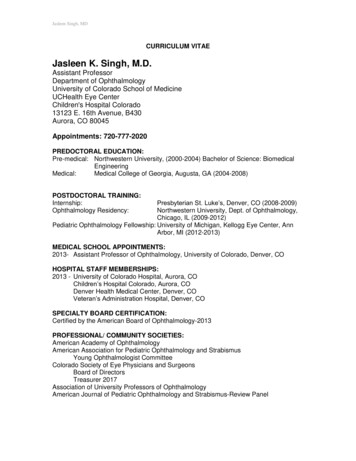 Jasleen K. Singh, M.D. - University Of Colorado Denver