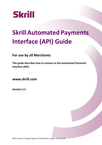 Skrill Automated Payments Interface (API) Guide