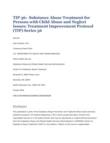 TIP 36: Substance Abuse Treatment For Persons With Child Abuse And .