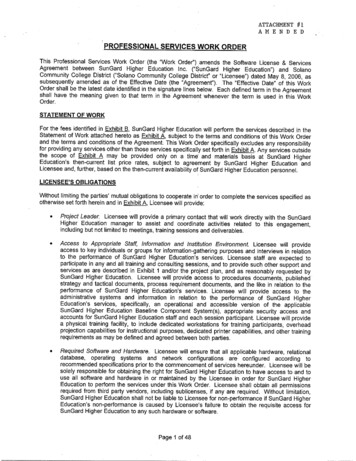 PROFESSIONAL SERVICES WORK ORDER - Solano Community College