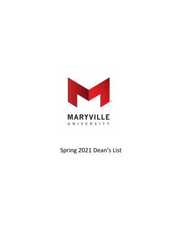 Spring 2021 Dean's List - Maryville University