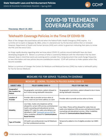 Covid-19 Telehealth Coverage Policies - Cchp