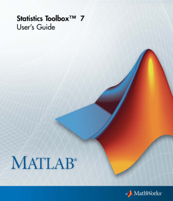 Statistics Toolbox 7 User's Guide