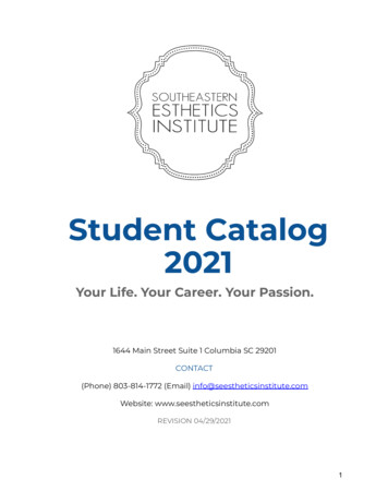 Student Catalog 2021 - Southeastern Esthetics Institute