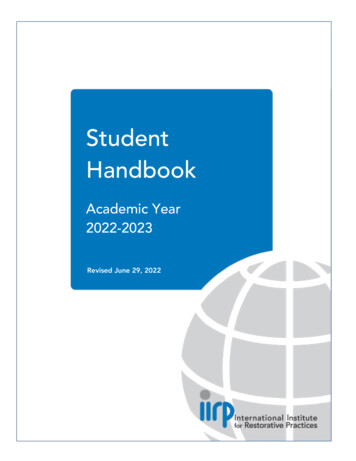 Student Handbook - Iirp.edu