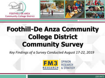 Foothill-De Anza Community College District Community Survey