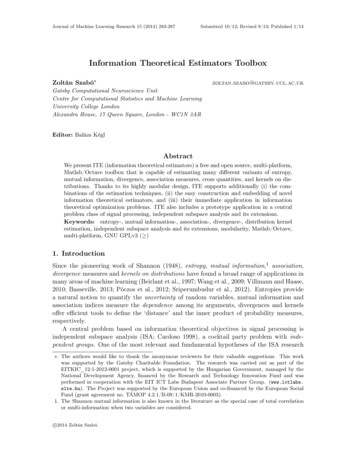Information Theoretical Estimators Toolbox