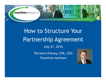 How To Structure Your Partnership Agreement 7-21-16 - Transition Advisors