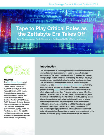 Tape To Play Critical Roles As The Zettabyte Era Takes Off