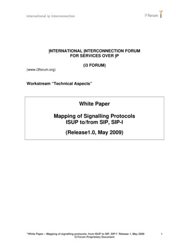 White Paper Mapping Of Signalling Protocols ISUP To/from SIP, SIP-I .