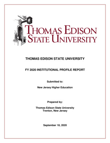 FY 2020 INSTITUTIONAL PROFILE REPORT - State.nj.us