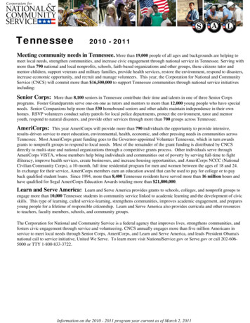 Tennessee 2010 - 2011 - AmeriCorps
