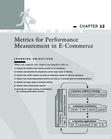 Metrics For Performance Measurement In E-Commerce - Pearson
