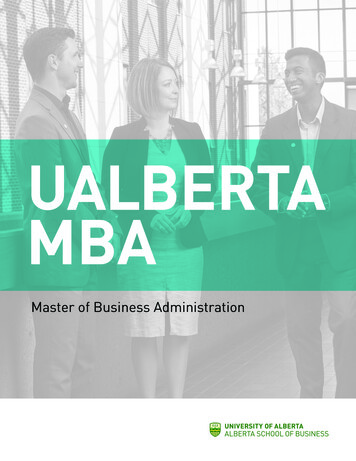 Master Of Business Administration - University Of Alberta