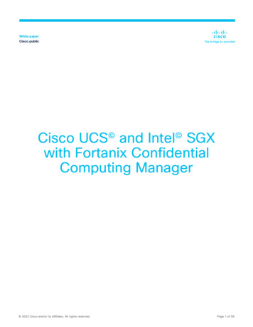 Cisco UCS And Intel SGX With Fortanix Confidential Computing Manager .